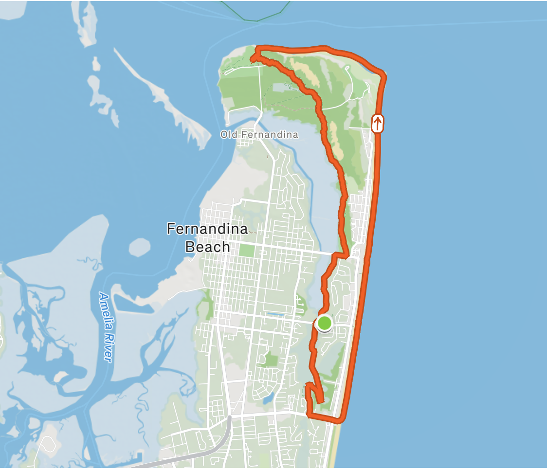 Amelia Island Trail Half Marathon Route